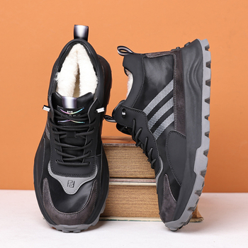 Papuci de iarnă pentru bărbați, cu partea superioară din Lycra și talpă din cauciuc – calzi, rezistenți la uzură, încălțăminte de interior