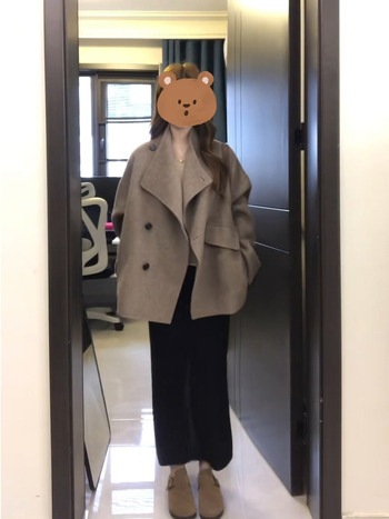 Ženski vuneni kaput s krznom ovratnikom, dvostruko kopčanje, dugi rukav, japansko-korejski ležerni stil, Zima 2025