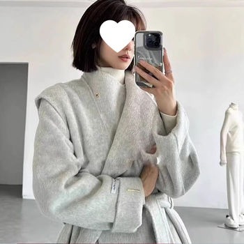 Palton Chenille pentru femei, cu guler înalt, deschidere cu șnur, lungime medie, gros