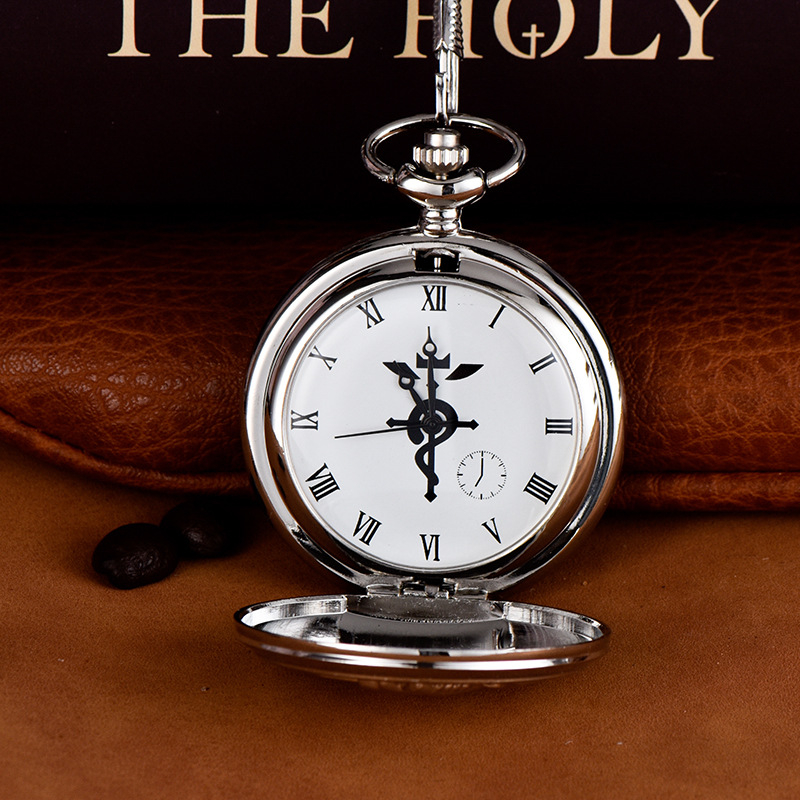 Ceas de buzunar – stil antic, cuarț, World Time, carcasă din aliaj, cadran rotund