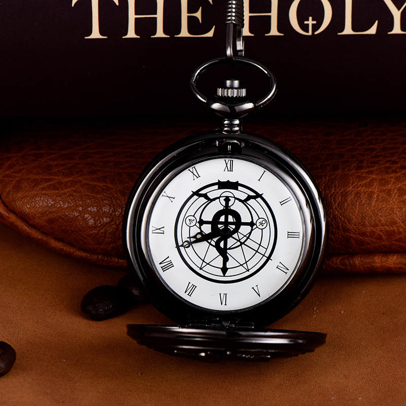 Ceas de buzunar – stil antic, cuarț, World Time, carcasă din aliaj, cadran rotund