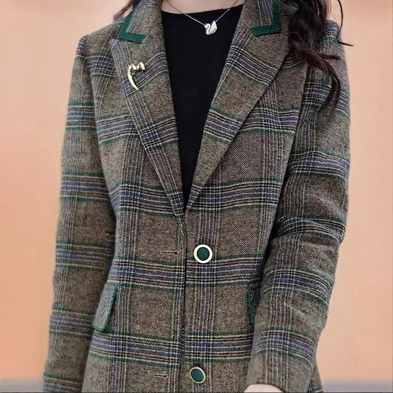 Palton din poliester, monocrom, stil japonez-coreean casual, toamnă 2025, croială slim