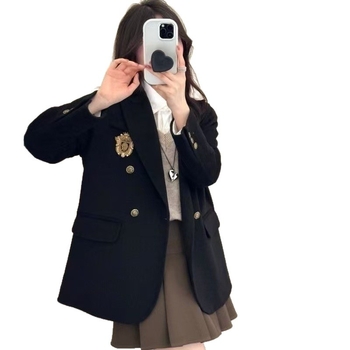 Jachetă vintage în stil JK, din Chenille, 70–80% poliester și spandex, stil de relax japonez-coreean, lungime 80–100 cm, mâneci lungi, nasturi la un rând, gros