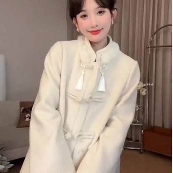 Palton damă Chenille cu guler înălțat, mâneci lungi, lungime extinsă, croială lejeră, amestec spandex