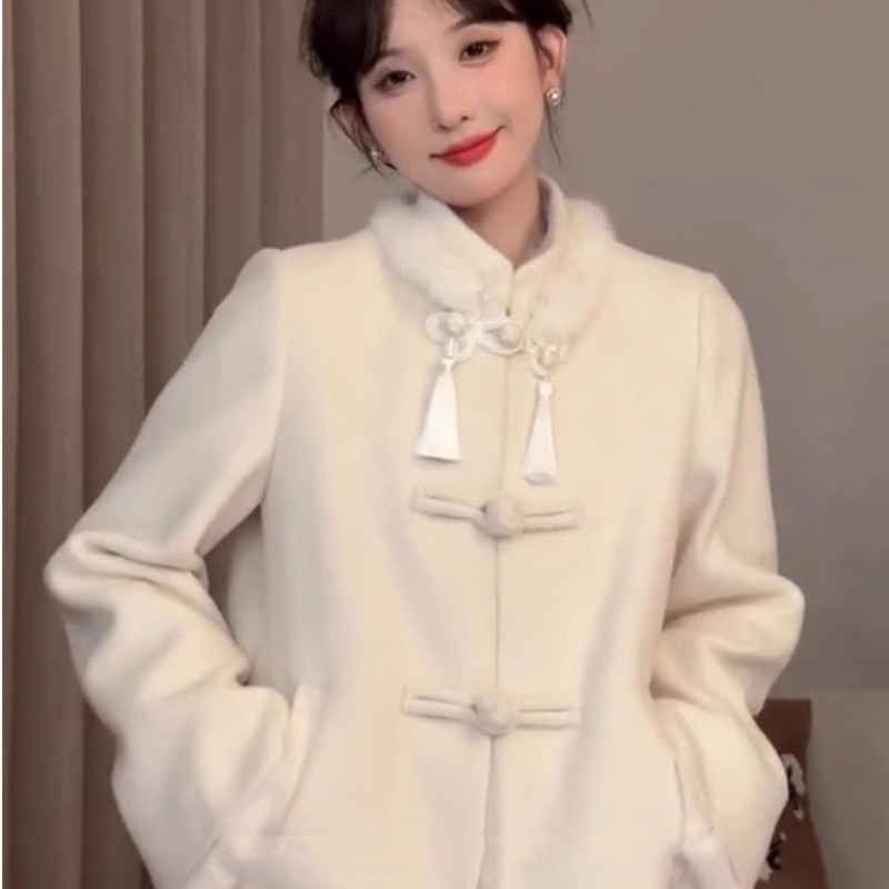 Palton damă Chenille cu guler înălțat, mâneci lungi, lungime extinsă, croială lejeră, amestec spandex