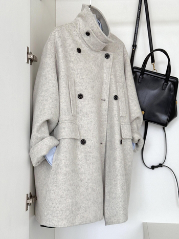 Palton Chenille pentru femei cu guler de blană, închidere dublă, lungime scurtă, amestec Spandex (țesătură: Chenille; conținut <30%; stil japonez-coreean casual)