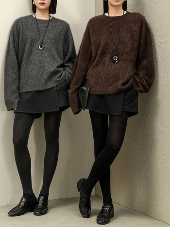 Pantaloni-fustă din lână, talie medie, lungime 3/4, 30% lână de oaie, textură twill, stil MIU, elegant pentru oraș