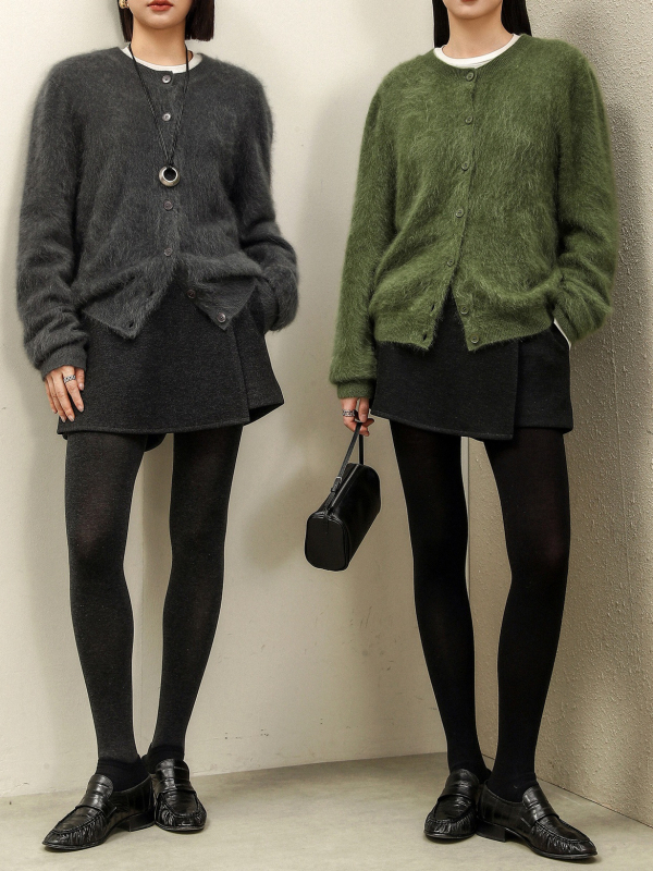 Pantaloni-fustă din lână, talie medie, lungime 3/4, 30% lână de oaie, textură twill, stil MIU, elegant pentru oraș