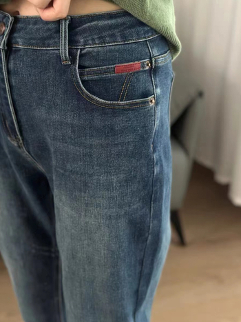 Γυναικεία τζιν από ντένιμ, ψηλή μέση, ελαστικό σε σχήμα αχλαδιού, στυλ Χαρέμ, μήκος στον αστράγαλο, ίσια γραμμή