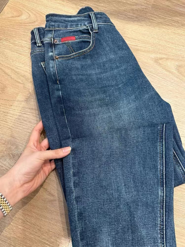 Γυναικεία τζιν από ντένιμ, ψηλή μέση, ελαστικό σε σχήμα αχλαδιού, στυλ Χαρέμ, μήκος στον αστράγαλο, ίσια γραμμή