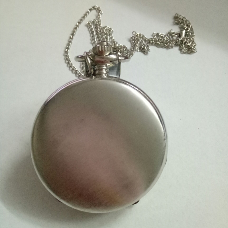 Ceas de buzunar cu capac tip scoică și diamante, stil retro pentru eleve | Mișcare Quartz, Mecanism 68, Carcasă din oțel inoxidabil, Geam din sticlă, Stil coreean