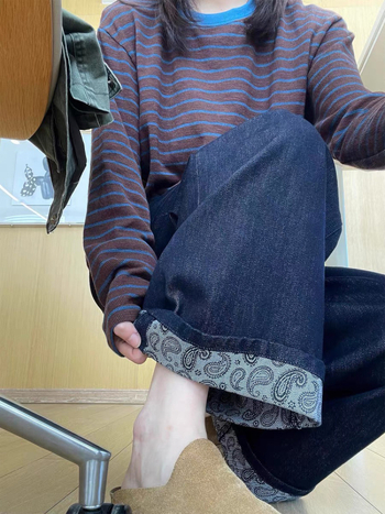 Blugi femei din denim, talie înaltă, croială largă, iarnă 2025, fără călcare