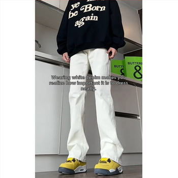 Ανδρικά τζιν – υψηλή μέση, στενή γραμμή, bootcut, καουμπόι ντένιμ