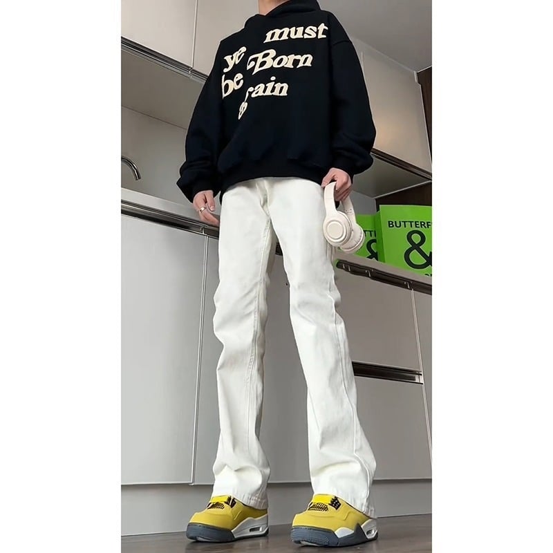 Ανδρικά τζιν – υψηλή μέση, στενή γραμμή, bootcut, καουμπόι ντένιμ