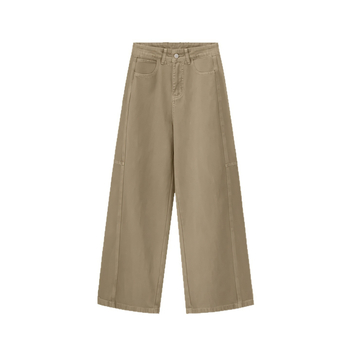 Jeansi pentru femei, croială largă, talie înaltă, lungime medie, țesătură denim-cotton cu poliester sub 30%