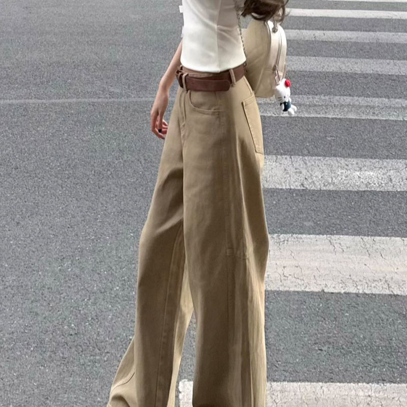 Jeansi pentru femei, croială largă, talie înaltă, lungime medie, țesătură denim-cotton cu poliester sub 30%