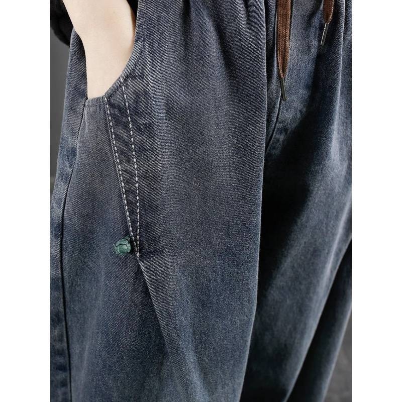 Jeans - stil harém, casual, talie înaltă, croi larg, denim, 95% bumbac