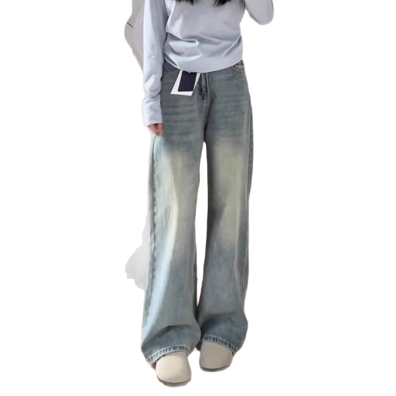 Дънки за жени, висока талия, прави крачоли, деним смес, 95%+ съдържание на основния плат, микроеластичност