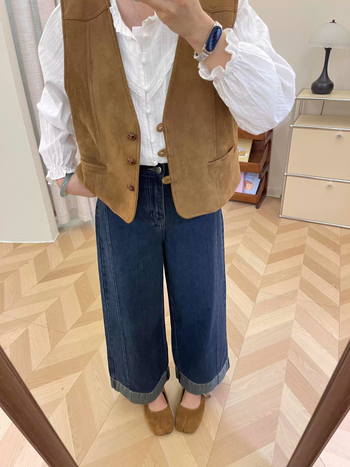 Ženske traperice širokih nogavica s visokim strukom, denim, pamuk 50–70% i poliester, elegantan gradski stil, duljina 9/10