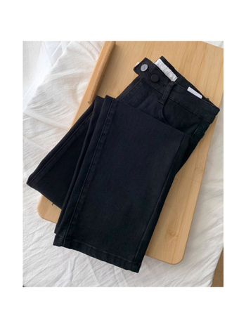 Jeansi de damă, talie înaltă, croi drept, lungime cropped, bumbac 50–70%, fără călcare