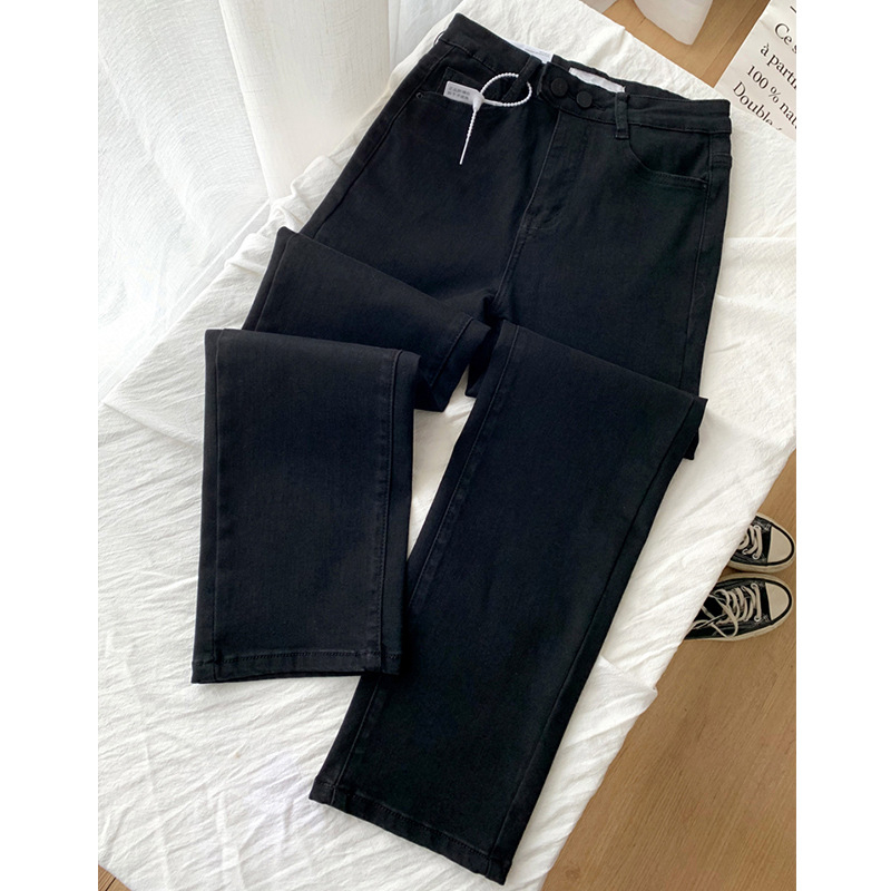 Jeansi de damă, talie înaltă, croi drept, lungime cropped, bumbac 50–70%, fără călcare