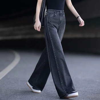 Ženske široke traperice s visokim strukom, mikroelastičan materijal (spandeks 30–50%), zimska 2025