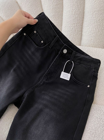 Dámske denim džínsy s vysokým pásom a širokými nohami, hrubšia látka, polyester 30–50%, jeseň 2025