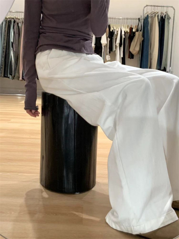 Blugi largi, talie înaltă, denim, grosime medie, toamnă 2024