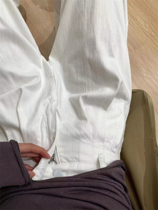 Blugi largi, talie înaltă, denim, grosime medie, toamnă 2024