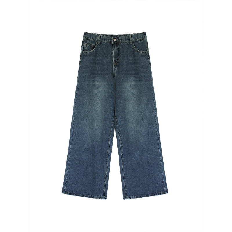Ženske traperice s širokim krojem - visok pas, udoban kroj, mikroelastičnost, pamuk twill denim, 95%+ pamuka