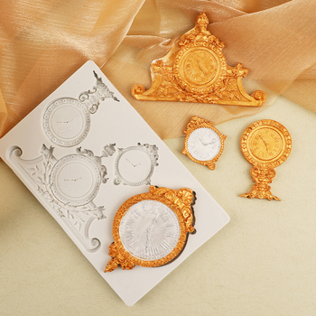 Silikonski kalup za kolače s nepravilnim oblikom i reljefnim motivom sata, dekorativni kalup za pečenje