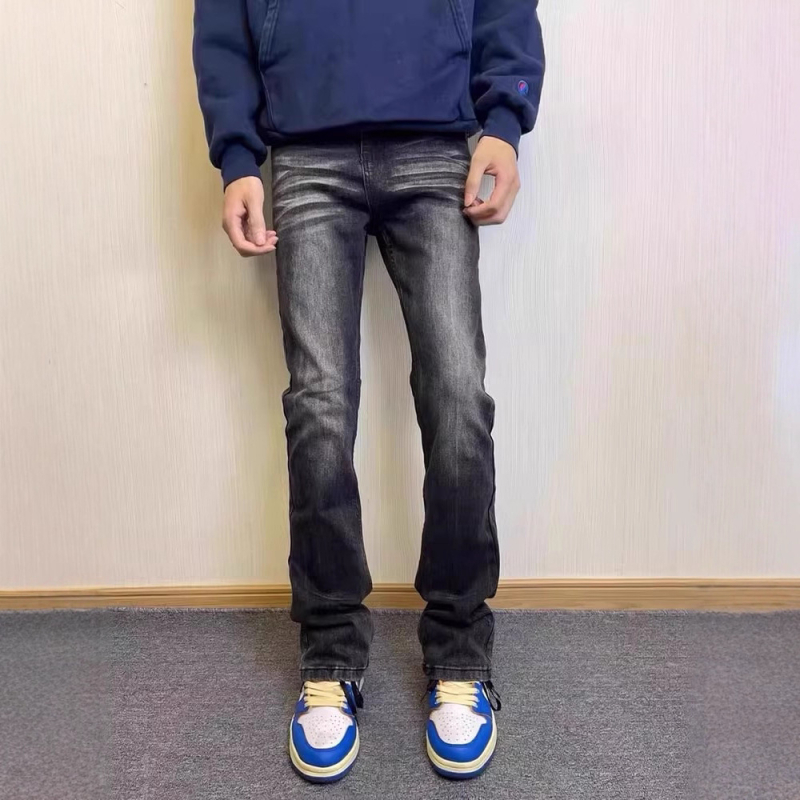 Τζιν 517, αμερικάνικού στυλ Cleanfit, πλυμένα, με χαμηλό μέσο, φερμουάρ, φαρδιά πόδια