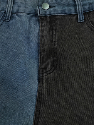 Ανδρικά τζιν από ντένιμ, φαρδιά γραμμή, μέση μεσαία, φερμουάρ, 65% βαμβάκι 35% πολυεστέρας