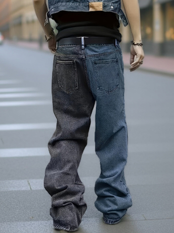 Ανδρικά τζιν από ντένιμ, φαρδιά γραμμή, μέση μεσαία, φερμουάρ, 65% βαμβάκι 35% πολυεστέρας