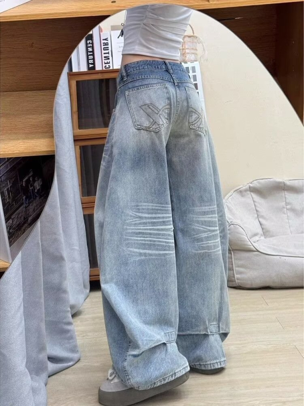 Džinsi za žene, visok struk, široke nogavice, denim pamuk s 30–50% poliestera, bez glačanja