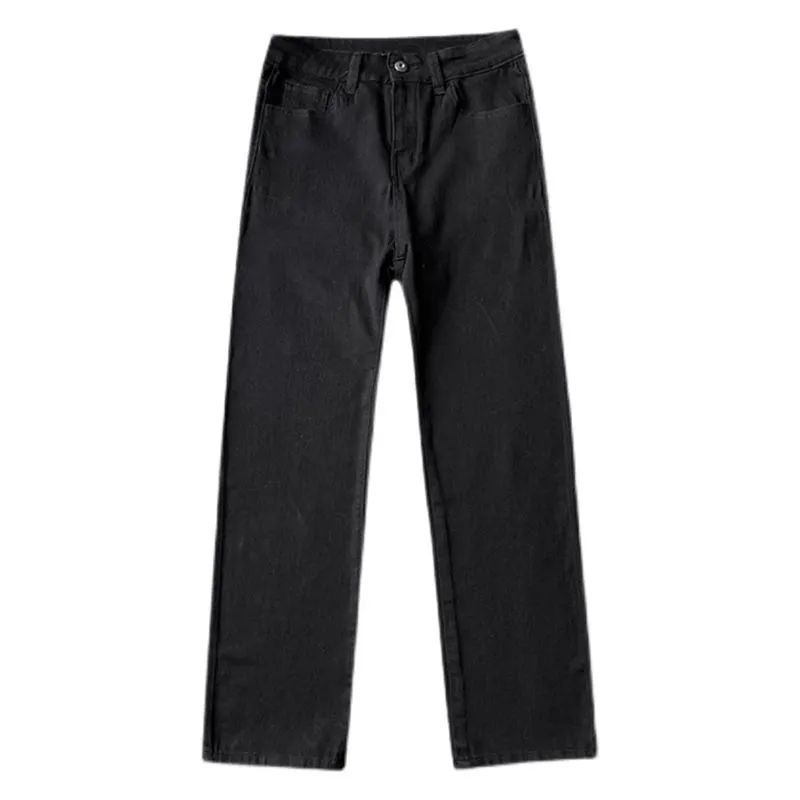 Ženske hlače od denima s visokim strukom, ravna silueta, duljina devet bodova, denim 50–70% pamuka