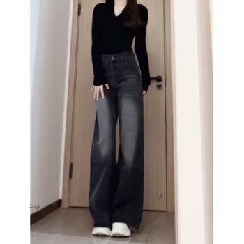 Ženske traperice, retro američki stil, visokim strukom, ravni kroj nogavica, udjel materijala 95% i više