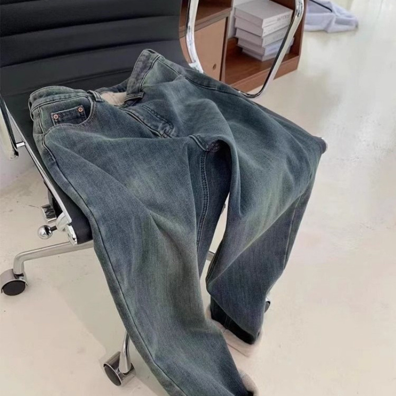 Dámske jeans z denimu, vysoký pás, rovný strih, fleecová podšívka, voľný pás