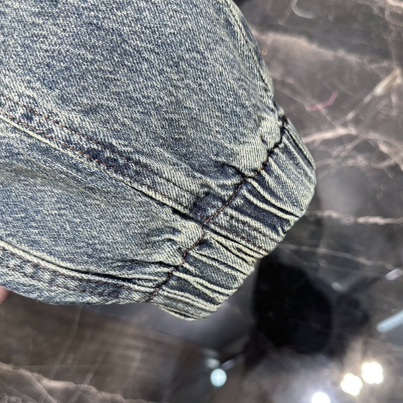 Ανδρικά τζιν από βαμβακερό ντένιμ, tapered fit, πλυμένα, μεσαία μέση, φερμουάρ