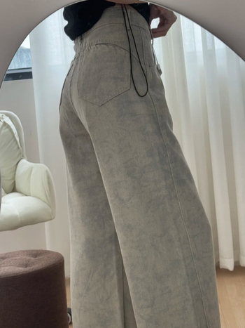 Φαρδιά τζιν παντελόνια με ψηλή μέση, μεσαίο μήκος, σχέδιο tie-dye