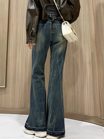 Traperice – Bootcut, visoki struk, debeli denim, 30–50% pamuka, Zima 2025