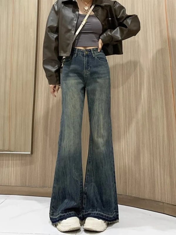 Traperice – Bootcut, visoki struk, debeli denim, 30–50% pamuka, Zima 2025