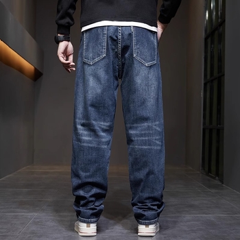 Muške traperice ravnog kroja, srednji pojas, zip, tanak poliester, panel dizajn, mladenački stil, proljeće 2025