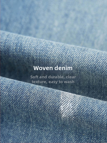 Suplyšę džinsai su aukštu liemeniu, tiesus kirpimas, medvilnės audinys, kaubojaus stilius, Rudens 2025 kolekcija