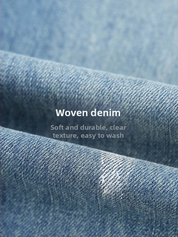 Suplyšę džinsai su aukštu liemeniu, tiesus kirpimas, medvilnės audinys, kaubojaus stilius, Rudens 2025 kolekcija