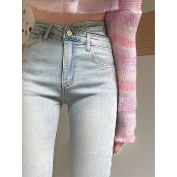 Ženske farmerice visokog struka – dužina do poda, denim, 50–70% pamuka, srednje gustoće