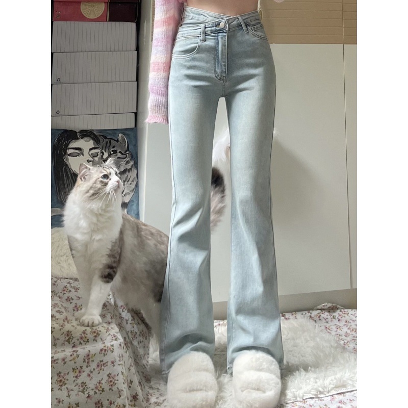 Ženske farmerice visokog struka – dužina do poda, denim, 50–70% pamuka, srednje gustoće