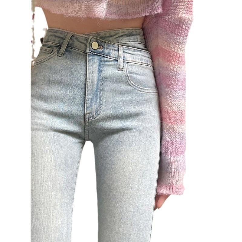 Ženske farmerice visokog struka – dužina do poda, denim, 50–70% pamuka, srednje gustoće