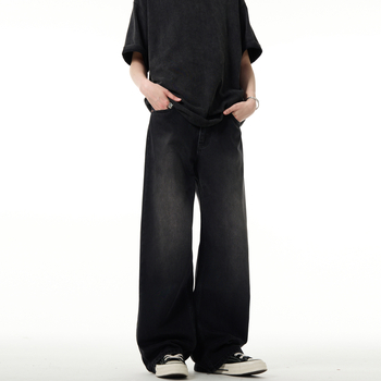 MADWITCH Ανδρικά τζιν – ρετρό, ίσια γραμμή, υψηλή μέση, πλυμένα vintage, φερμουάρ, βαμβάκι, πολλαπλές τσέπες