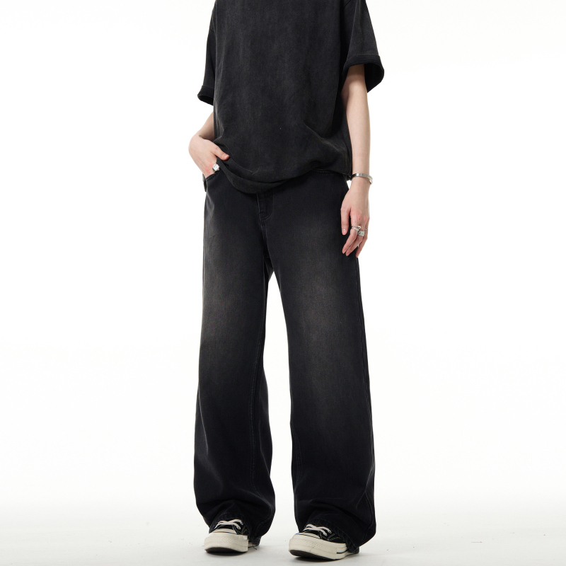 MADWITCH Ανδρικά τζιν – ρετρό, ίσια γραμμή, υψηλή μέση, πλυμένα vintage, φερμουάρ, βαμβάκι, πολλαπλές τσέπες